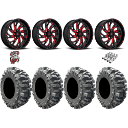 Interco Bogger 33-9.5-20 Tires on Fuel Kompressor Gloss Black w/ Red Tint Wheels
