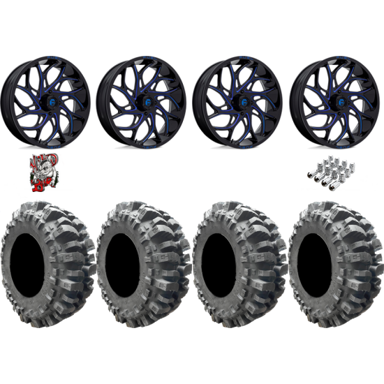Interco Bogger 35-9.5-20 Tires on Fuel Runner Candy Blue Wheels