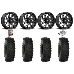 System 3 ATX470 35-10-18 Tires on Fuel Runner Gloss Black Milled Wheels