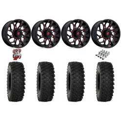 System 3 ATX470 35-10-18 Tires on Fuel Runner Candy Red Wheels