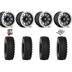 System 3 ATX470 33-10-15 Tires on Fuel Hardline Gloss Black Milled Beadlock Wheels