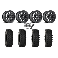 System 3 ATX470 30x10-14 Tires on Fuel Vector Matte Black Wheels