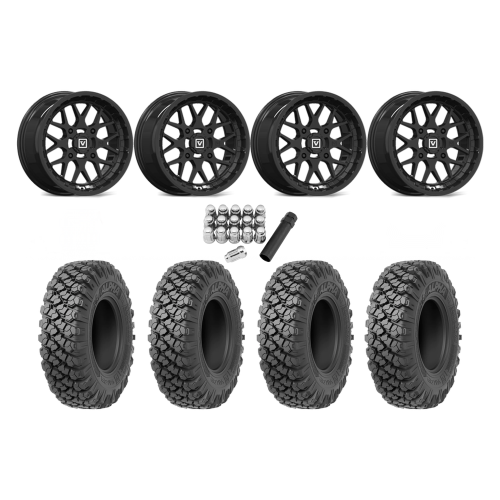 Valor Off-Road Alpha 32x10-15 Tires on V03 Gloss Black Wheels