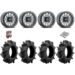 Assassinator Mud Tires 34-8-14 on Method 401 Matte Titanium Beadlock Wheels