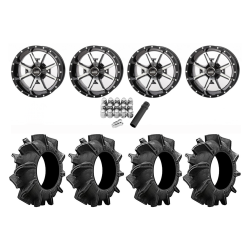Assassinator Mud Tires 28x10-14 on Frontline 556 Machined Wheels