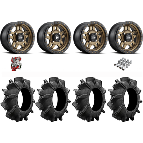 Assassinator Mud Tires 32-8-14 on Fuel Anza D583 Bronze Wheels
