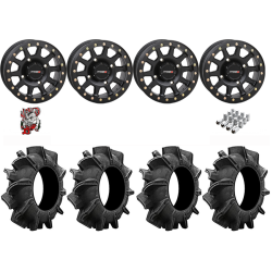 Assassinator Mud Tires 29.5-8-14 on SB-3 Matte Black Beadlock Wheels