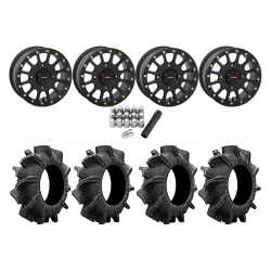 Assassinator Mud Tires 34x8-14 on SB-5 Matte Black Beadlock Wheels