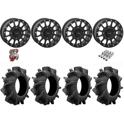 Assassinator Mud Tires 29.5-8-14 on SB-5 Matte Black Beadlock Wheels