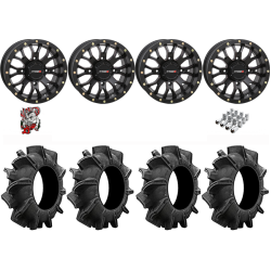 Assassinator Mud Tires 29.5-8-14 on ST-3 Matte Black Wheels