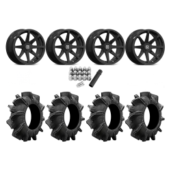 Assassinator Mud Tires 28x10-14 on V01 Gloss Black Wheels
