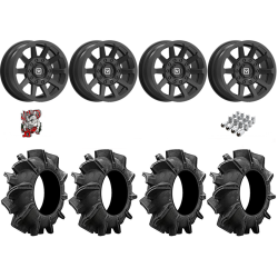 Assassinator Mud Tires 29.5-8-14 on V02 Satin Black Wheels