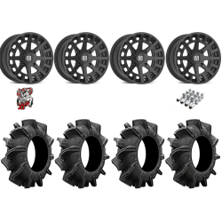 Assassinator Mud Tires 34-8-14 on V04 Satin Black Wheels