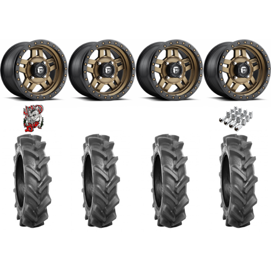 BKT AT 171 28-9-14 Tires on Fuel Anza D583 Bronze  Wheels