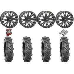 BKT AT 171 28-9-14 Tires on ST-3 Matte Black Wheels