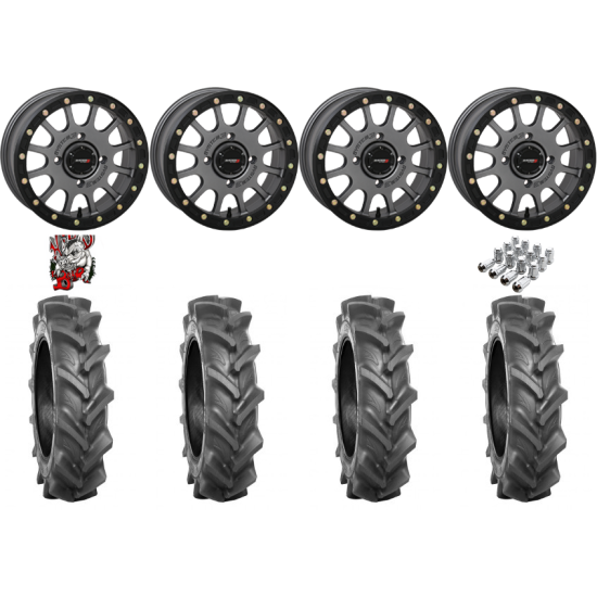 BKT AT 171 28-9-14 Tires on SB-5 Gunmetal Beadlock Wheels