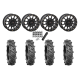BKT AT 171 30x9-14 Tires on SB-5 Matte Black Beadlock Wheels