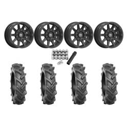 BKT AT 171 30x9-14 Tires on V02 Satin Black Wheels