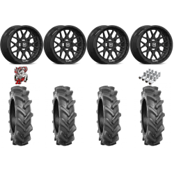 BKT AT 171 30-9-14 Tires on V03 Gloss Black Wheels