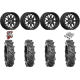 BKT AT 171 28-9-14 Tires on V03 Gloss Black Wheels
