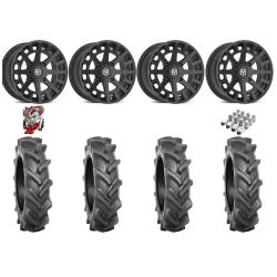 BKT AT 171 30-9-14 Tires on V04 Satin Black Wheels