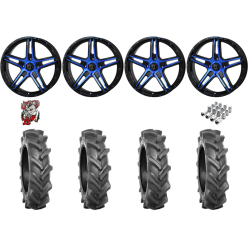 BKT AT 171 37-9-22 Tires on Frontline 505 Blue Tint Wheels
