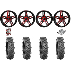 BKT AT 171 37-9-22 Tires on Frontline 505 Red Tint Wheels