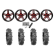 BKT AT 171 40x10-22 Tires on Frontline 505 Red Tint Wheels