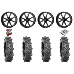 BKT AT 171 35-9-20 Tires on Frontline 556 Gloss Black Wheels