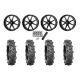 BKT AT 171 38x10-20 Tires on Frontline 556 Gloss Black Wheels