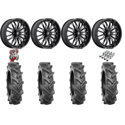 BKT AT 171 38-10-20 Tires on Fuel Arc Gloss Black Milled Wheels