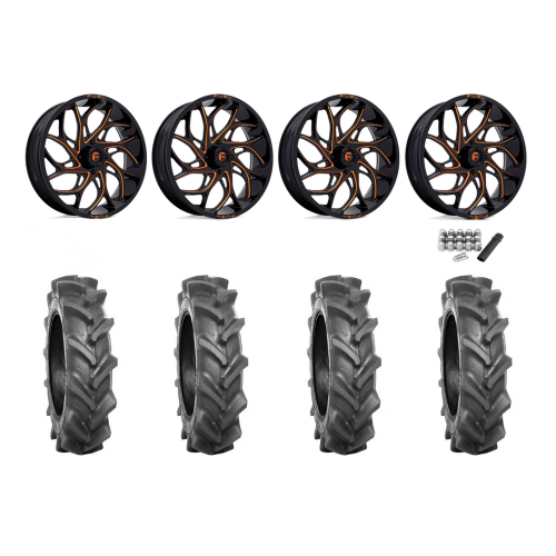 BKT AT 171 33x9-20 Tires on Fuel Runner Candy Orange Wheels