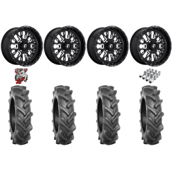 BKT AT 171 33-8-18 Tires on Fuel Stroke Gloss Black & Milled Wheels