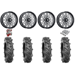 BKT AT 171 38-10-20 Tires on ITP Momentum Gloss Black Milled Wheels