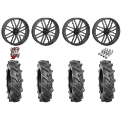 BKT AT 171 40-9-24 Tires on ST-3 Grey Wheels