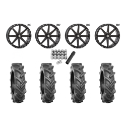BKT AT 171 38x10-20 Tires on STI HD10 Gloss Black Wheels