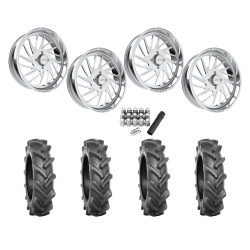 BKT AT 171 40x9-24 Tires on JTX Forged Centerfire Polished Wheels