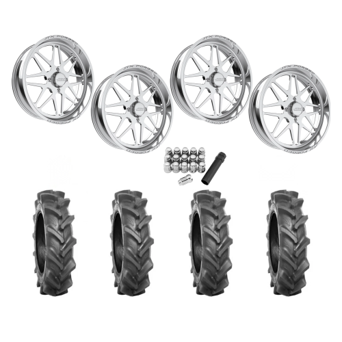 BKT AT 171 40x9-24 Tires on JTX Forged Prism Polished Wheels