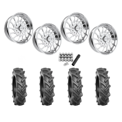 BKT AT 171 40x9-24 Tires on JTX Forged Psycho Polished Wheels