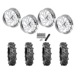 BKT AT 171 40x9-24 Tires on JTX Forged Ruckus Polished Wheels