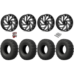 EFX MotoCrusher 40-10-18 Tires on Fuel Reaction Gloss Black Milled Wheels