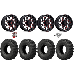 EFX MotoCrusher 40-10-18 Tires on Fuel Runner Candy Red Wheels
