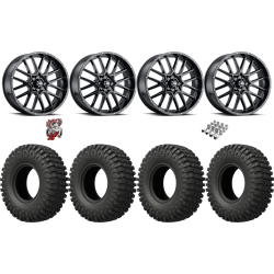 EFX MotoCrusher 37-10-18 Tires on ITP Hurricane Gloss Black Wheels