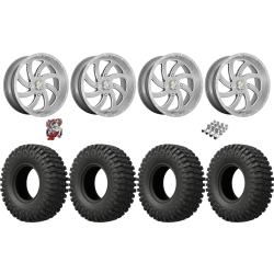 EFX MotoCrusher 37-10-18 Tires on MSA M36 Switch Brushed Titanium Wheels
