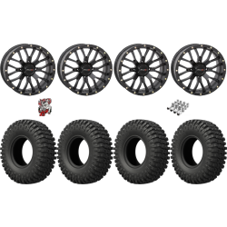 EFX MotoCrusher 37-10-18 Tires on ST-3 Matte Black Wheels