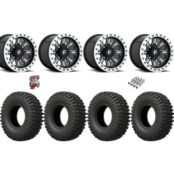 EFX MotoCrusher 35-10-15 Tires on Fuel Hardline Gloss Black Milled Beadlock Wheels