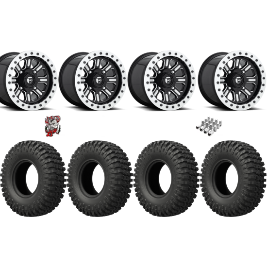 EFX MotoCrusher 32-10-15 Tires on Fuel Hardline Gloss Black Milled Beadlock Wheels
