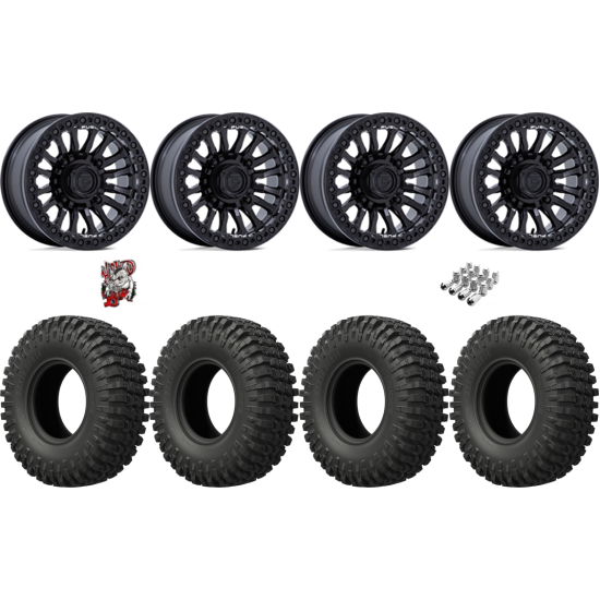 EFX MotoCrusher 35-10-15 Tires on Fuel Rincon Blackout Beadlock Wheels