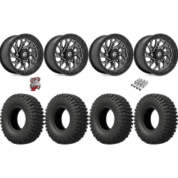 EFX MotoCrusher 35-10-15 Tires on Fuel Runner Gloss Black Milled Wheels
