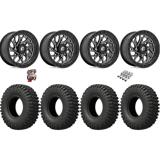 EFX MotoCrusher 35-10-15 Tires on Fuel Runner Gloss Black Milled Wheels